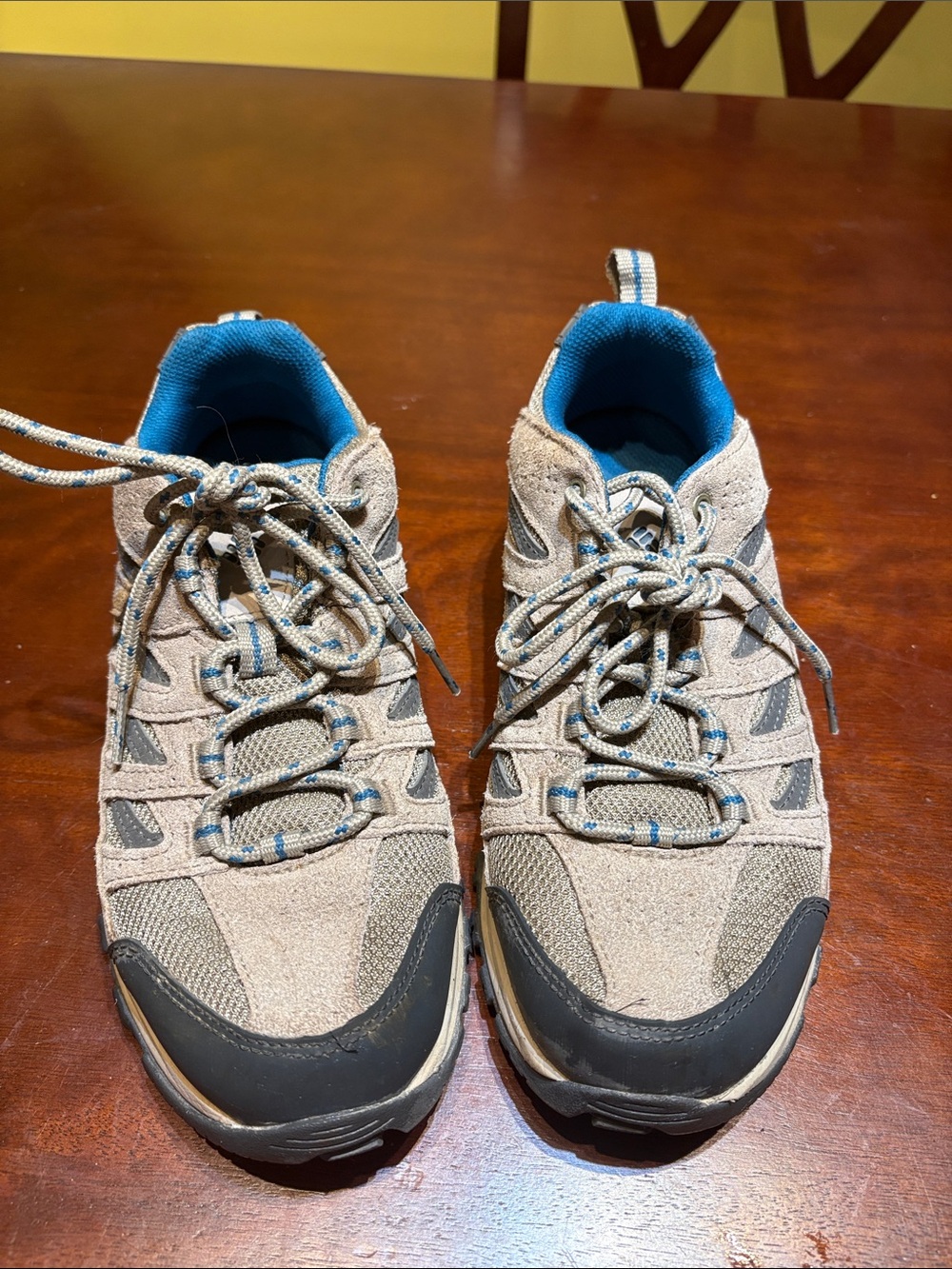 Columbia Gray and Light Blue Trail Hiking Shoes